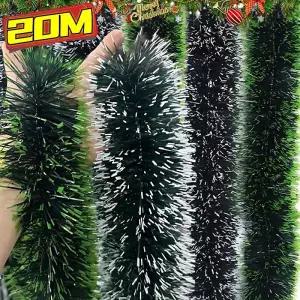 크리스마스 틴셀 리본 화환 녹색 지팡이 트리 행잉 펜던트 장식품 웨딩 파티 홈 장식 용품