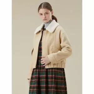 [하프클럽/써스데이아일랜드]부클 카라 모직 보머 자켓(T238MJP231W)