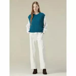 [하프클럽/써스데이아일랜드]꽈배기 라운드 베스트(T238MVT232W)