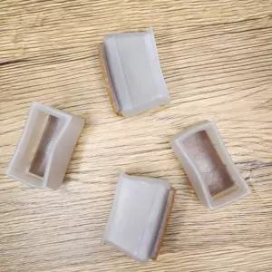 투명 투명의자캡 실리콘의자캡 반투명 직사각 형 중형 실리콘의자발캡