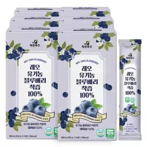 착한푸드 레오 유기농 블루베리착즙 100% 6박스(84포)