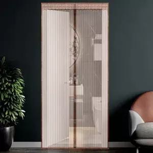 스트라이프 현관 방충망 모기장 브라운 현관방충망