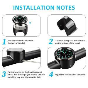 알루미늄 쿼츠 시계 바이크 오토바이 스쿠터 자전거 핸들 바 방수 시간 표시 범용 호환  마운트