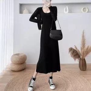 여름골지원피스 민소매 골지 슬림 여름 L 롱 블랙 원피스 나시원피스