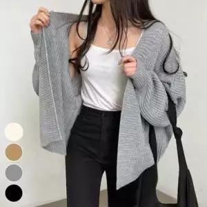 [JED] 니트 아우터 오버핏 루즈핏 여성 가디건 간절기 도톰한 데일리 긴팔 니트웨어