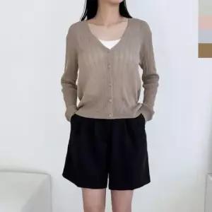 [JED] 자켓 골지 여성 가디건 봄 긴팔 니트 여름 데일리룩 2L