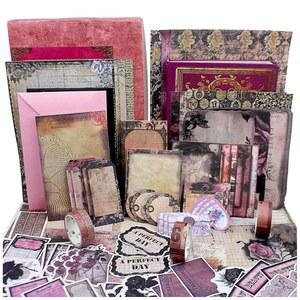 디우호파트 빈티지 노트북 A6 키트 성인 용품 에스테틱 아트 크래프트 선물 위한 185개 여성을 종이 DIY 스크랩북