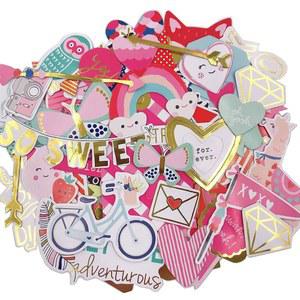 스크랩북 스티커 플래너 장식 마스킹 사랑 맞춤형 카드스톡 데일리 스티커 80개 노트북 개인 공예용