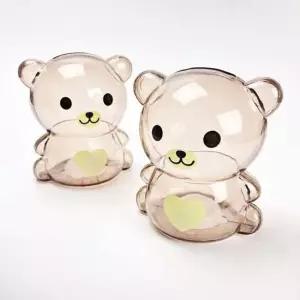 투명 캐릭터 곰돌이 저금통 구디백 소형