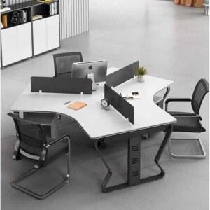 120도 사무용 컴퓨터 책상 삼인위 PC 선반 노트북 작업실 학습 2인용 가구 탁상용 철제 서랍