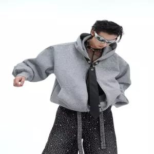 빈티지 풀오버 핫픽스 넥타이 남자집업가디건 반짝이 카디건 후드 탈부착 ible1