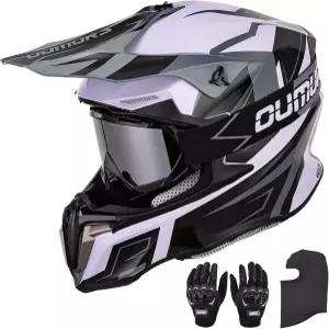 고글 장갑과 마스크 조절 가능한 선바이저 오토바이 헬멧 오프로드 모토크로스 다운힐 모프드 MX를 갖춘