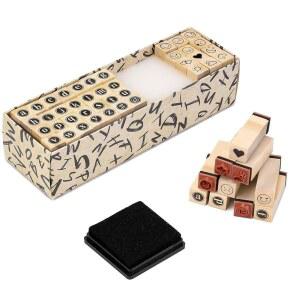 탑타임 편지 우표, 심볼, 하트, 날씨가 포함된 40PCS 알파벳 우표, 잉크 패드가 포함된 서클 소문자 고무 나무 우표, 스크랩북용 작은 우표 세트, 크래드 제작, 저널링