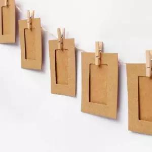 걸이식액자 포토 가랜드 종이 액자 나무 집게 페이퍼 프레임 2x3