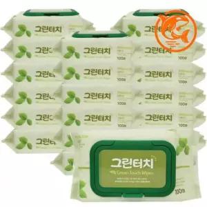 가정용 청결 필수 센스있는 물티슈 캡형 100매 휴대용 위생 클렌징 티슈