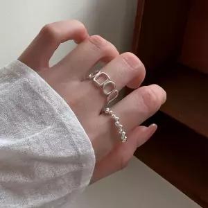 [디작소]여성 실버 925 펀칭 콤비 볼 오픈링 반지 (34444637)