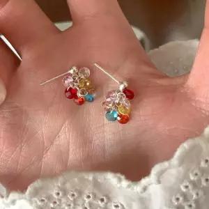 [디작소]여성 컬러 비즈 큐빅 태슬 이어링 귀걸이 (34444562)