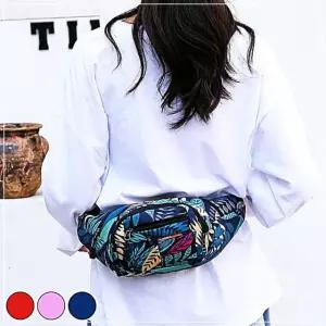 나뭇잎 힙색 URD319 허리쌕 메고들 패턴 미니 화사한 레드계열 CWFHBSF4