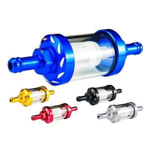 바이크 오토바이 오일 필터 CNC 알루미늄 스틸 수정 가솔린 연료 투명