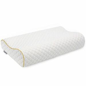 Chpstar 메모리 폼 베개, 경추 목 측면 침목 수면용 침대 윤곽 배 뒤쪽 침목용 인체공학적 퀸, 골드