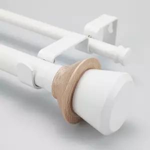 스카이플러스 리빙 노르딕 스타일 화이트 더블 커튼봉 세트 장식용 마감재 36-72인치 표준 드레이퍼 봉 1팩