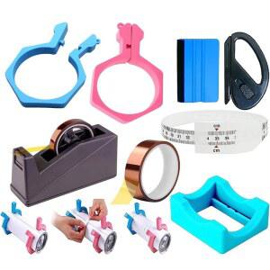 마지리 승화 블랭크 텀블러 클램프 도구, 20온스 승화 블랭크용 완벽 텀블러 클램프, 완벽 클램프 그립 도구(블루, 핑크), 승화용 히트 테이프, 히트 테이프 디스펜서 승화 키트