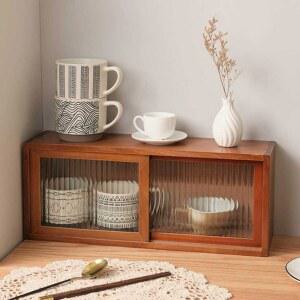 우드 그릇장 찬장 엔틱 찻장 커피장 원목 주방 진열장 수납장 수납함 미닫이 장식장 캐비닛 빈티지