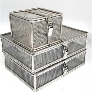 사각 대형 철제바구니 메쉬 망 부품 보관 뚜껑