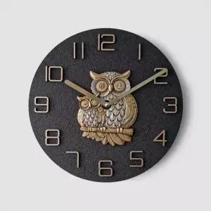 무소음 부엉이 벽시계 무타공 거실 블랙 인테리어