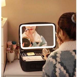 메이크업 박스 LED 케이스 여행용 조명 휴대용 소형