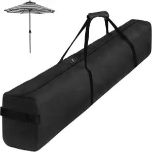 야외 해변 파티오 우산 오버사이즈 해먹 및 스틸 스탠드 손잡이와 지퍼가 달린 67인치 방수 보관 가방 블랙