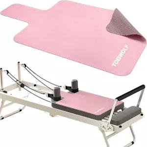 TOBWOLF 논슬립 필라테스 리포머 매트 타월 플리스 표면과 실리콘 백이 있는 리포머용 39인치 x 24인치