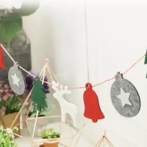 소품 리스 모양가랜드 장식 펠트 크리스마스 트리