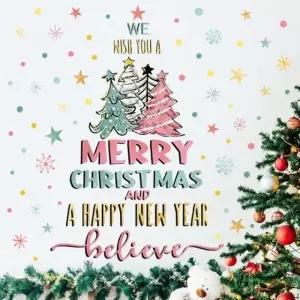 벽스티커 윈도우 메리크리스마스 눈꽃 시트지 창문 꾸미기 인테리어소품