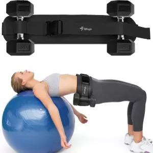 힙 스러스트 벨트 - 덤벨 프리미엄 가죽을 두껍게 하고 넓히며 케틀벨 또는 접시 슬립 패딩 헬스장 홈