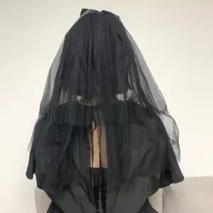 리본 소품 사진 셀프웨딩 블랙 결혼식 웨딩베일 할로윈