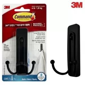 BATH36) 매트블랙 훅 욕실 코맨드 (더블 소품걸이 3M