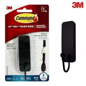 3M 매트블랙 BATH43) 훅 소품걸이 코맨드 욕실 (중형
