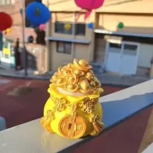 전통 복주머니 소품 금원보 소금단지 미니