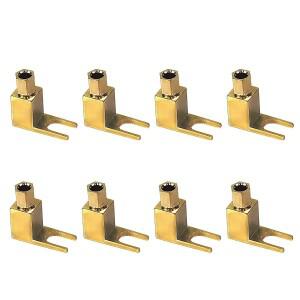 8개 U 타입 하이파이 바나나 플러그 황동 금 도금 스피커 오디오 나사 포크 스페이드 커넥터 직각 수