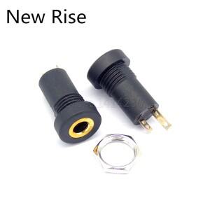 10Pcs 3.5mm 모노 잭 소켓 오디오 2 극 블랙 패널 마운트 골드 너트 헤드폰 소켓으로 도금