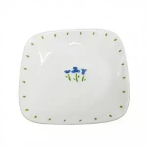 반찬 접시 코렐 식기 소 찬기 플라워 사각 그릇 접시