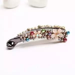 올림머리핀 집게핀 바나나핀 반묶음 플라워큐빅 헤어