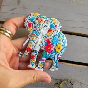 냉장고 코끼리 마그넷 자석 플라워 현관