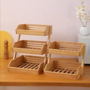 빵진열대 우드트레이 계단식 쇼케이스 베이커리 디저트 쿠키 선반 더블 레이어 원목 컬러