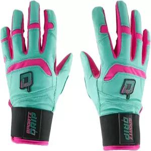 스포츠 드립 배팅 글러브 - (청록/핑크) 야구 및 소프트볼 선수용 천연 가죽 장갑 남녀공학-청소년