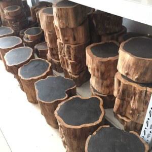 흑단 통나무 나무조각 원형 기둥 장 인테리어 목재 오너먼트 원목조각