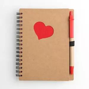 ( )유선미니노트 볼펜미니노트 아트빌 하트 볼펜 수첩 (12.5x15.5cm) 레드