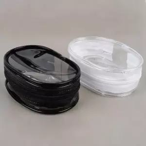 동전지갑 미니파우치 보관 PVC 투명 지퍼형 파우치 타원형 미니