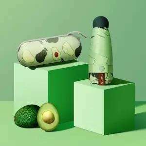 미니 포켓우산 파우치포함 과일패턴 UV암막 양우산 미니 가벼운 접이식 우산 휴대용소형 초경량 케이스